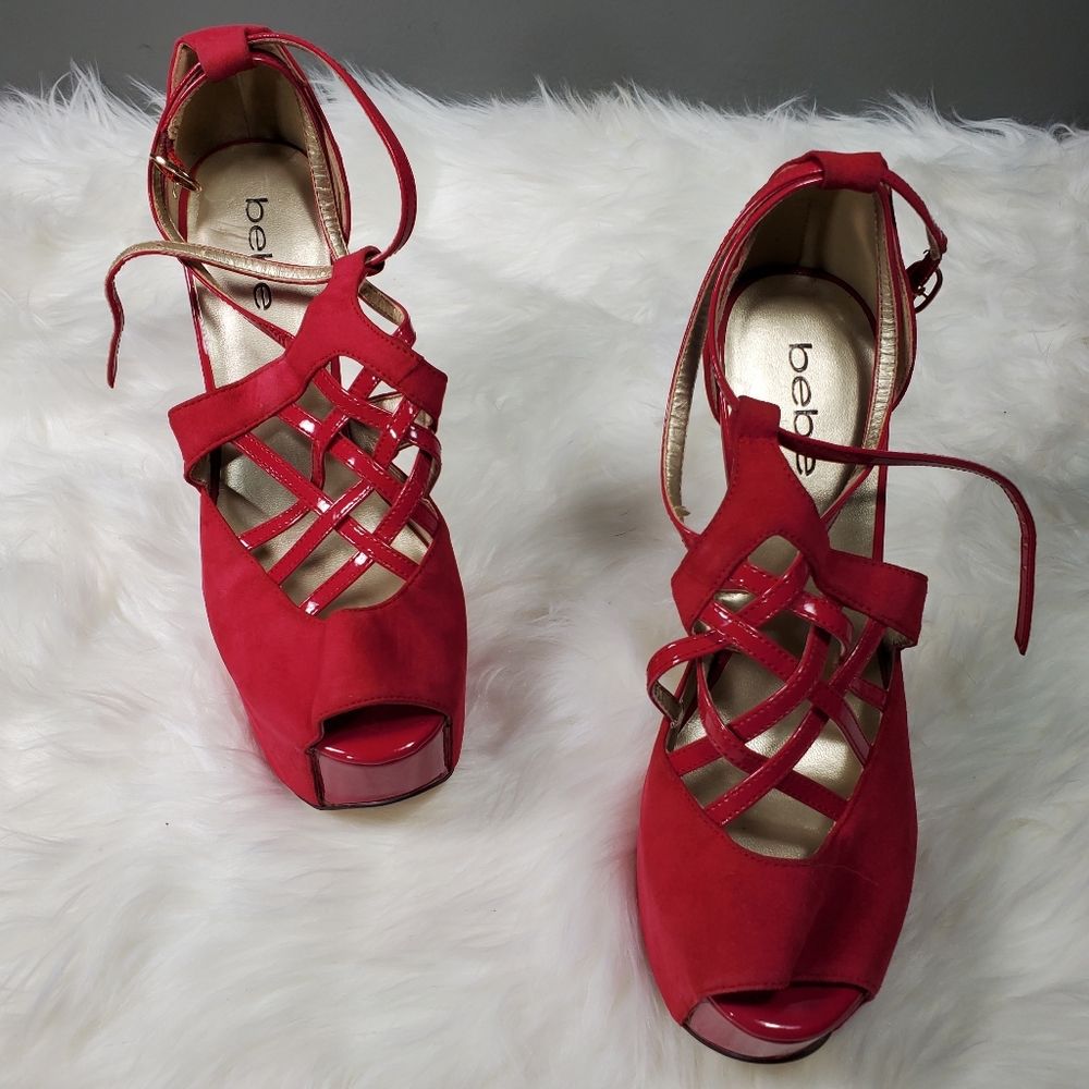 Bebe  heels size 7 color red suede